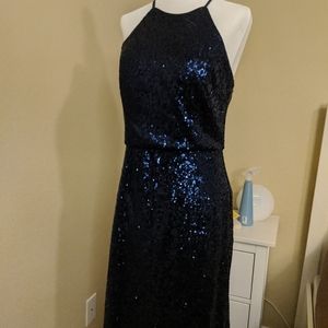 Navy Sequin Maxi Dress